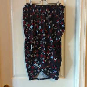 Eloquii Blue and Red Stars Skirt Size 16